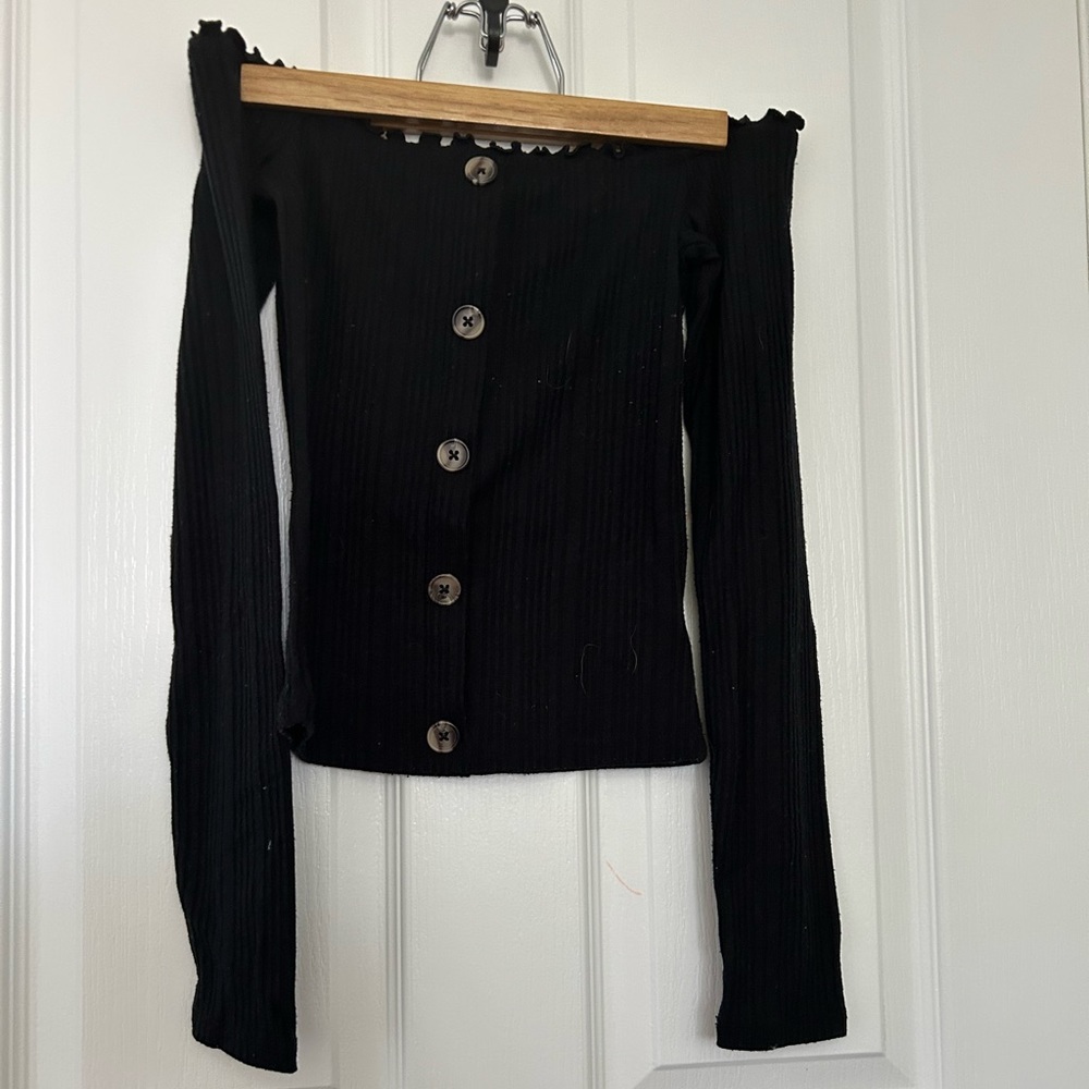 teen long sleeve shirt off shoulder